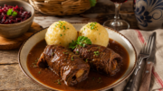 Herzhafte Rinderrouladen mit Knödeln